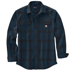 Carhartt 105439 Loose Fit Heavyweight Flannel Shirt-Night Blue